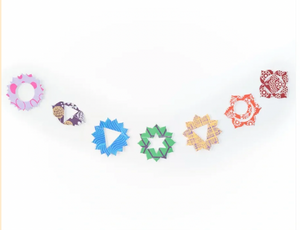 Colorful decorative garland on a white background