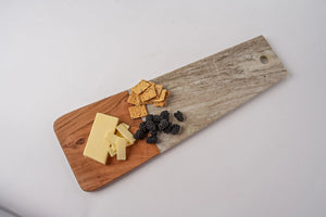 Marble and Acacia Wood Long Charcuterie Board