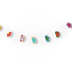 Set of colorful miniature figurines on a white background