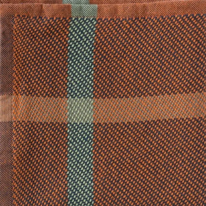Close-up of a brown and green plaid fabric pattern