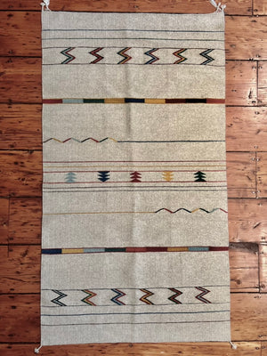 Handwoven Zapotec Wool Rug – Teotitlán del Valle, Oaxaca (33" x 58")