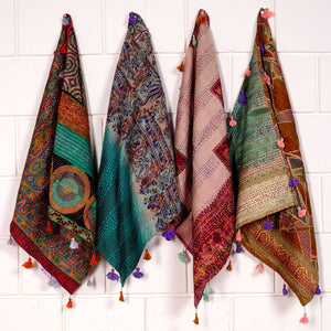 Silk Kantha Square Scarves