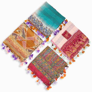 Silk Kantha Square Scarves