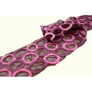 Handmade Wool and Chiffon Scarf —Maroon