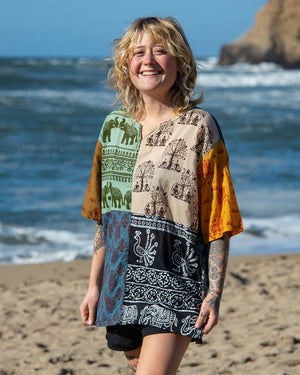 Unisex Blockprint Patch Shirt