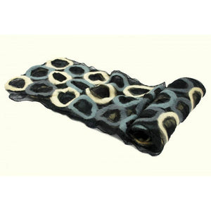 Black Circle Felted Chiffon Scarves