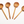 Four wooden spoons on a white background