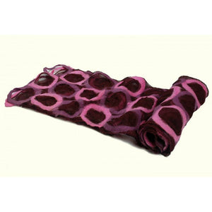 Handmade Wool and Chiffon Scarf —Maroon