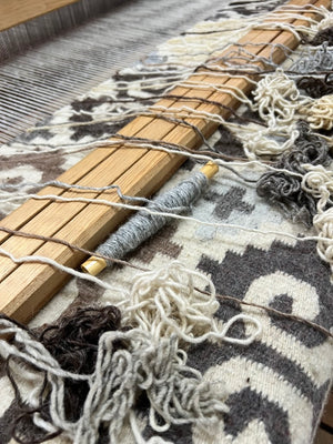 Handwoven Zapotec Wool Rug – Teotitlán del Valle, Oaxaca (33" x 58")