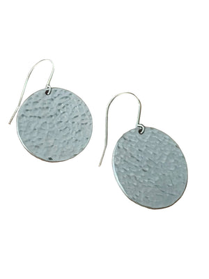 Hammered Round Disc Earrings