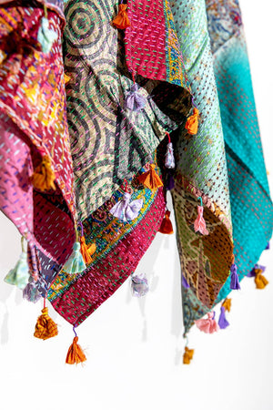 Silk Kantha Square Scarves