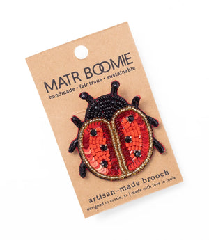 Bala Mani Beaded Ladybug Brooch Pin