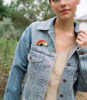 Bala Mani Beaded Rainbow Brooch Pin
