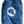Blue sleeveless romper with a white circular tie-dye design on a white background