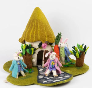 Country Felt Cottage Fairy Playhouse - For Finger Puppets