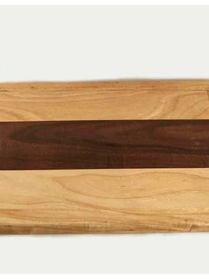 Wooden cutting board on a white background