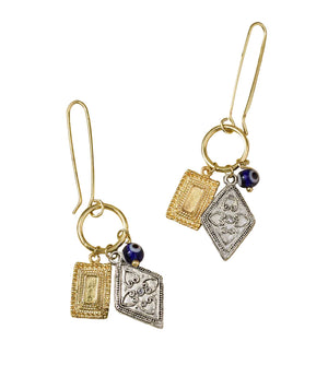Drishti Evil Eye Dangle Drop Charm Earrings