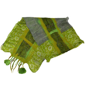 Hand-Felted Merino Wool &amp; Vintage Silk Sari Scarf