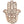 Decorative Hamsa hand with intricate patterns on a white background