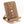 Wooden stand with moon phase design on a white background