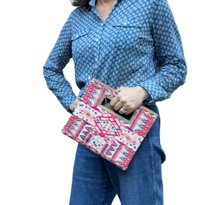 Huipil Clutch - Colorful Geometric # C-46