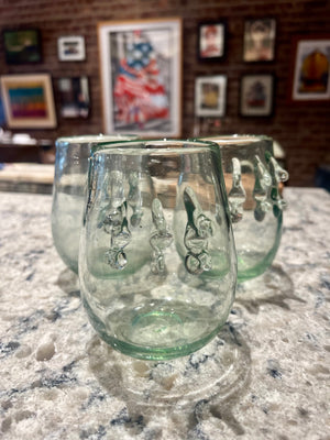 Wine Glass With Thorn Design 16 oz