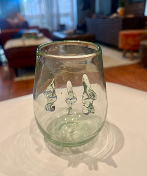 Wine Glass With Thorn Design 16 oz