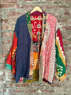 Reversible Cotton Kantha Kimono Jacket