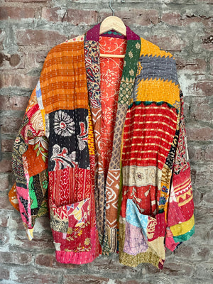 Reversible Cotton Kantha Kimono Jacket