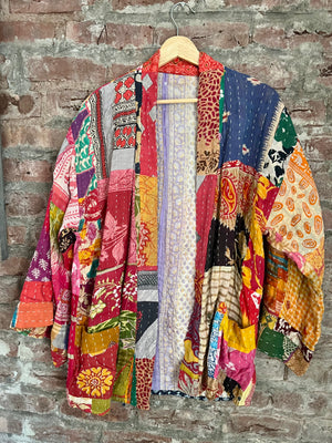 Reversible Cotton Kantha Kimono Jacket