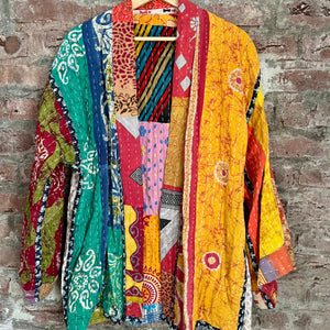 Reversible Cotton Kantha Kimono Jacket