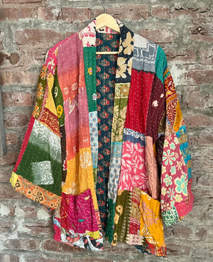 Reversible Cotton Kantha Kimono Jacket