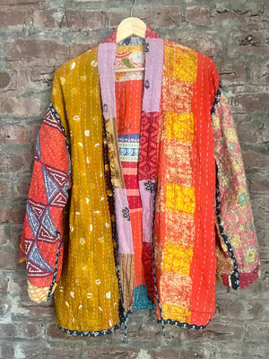 Reversible Cotton Kantha Kimono Jacket
