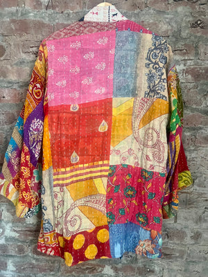 Reversible Cotton Kantha Kimono Jacket