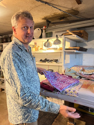 Handblock Talecloth 56" sq.