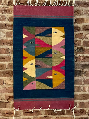 Zapotec Oaxacan Hand Woven Tapestry Rug. Approx. 2 x 3