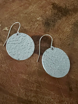 Hammered Round Disc Earrings
