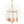 Decorative hanging mobile with gold and bronze elements on a white background