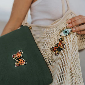 Bala Mani Beaded Butterfly Brooch Pin