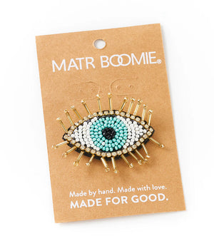 Bala Mani Beaded Evil Eye Brooch Pin