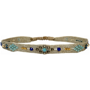 Woven and beaded stones bracelet