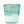 Clear glass with blue tint on a white background