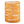Glass with orange and white marbled pattern on a white background