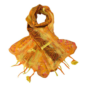 Hand-Felted Merino Wool &amp; Silk Sari Scarf