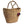 Woven straw tote bag with colorful pom-poms on a white background