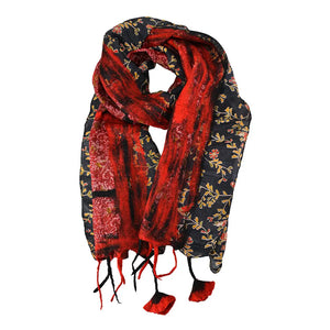 Hand-Felted Merino Wool & Silk Sari Scarf
