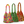 Three colorful woven bags on a white background