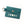 Teal leather cardholder with moon phase design on a white background
