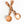 Twisted wooden spoon and fork on a white background