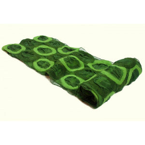 Handmade Wool and Chiffon Scarf - Green